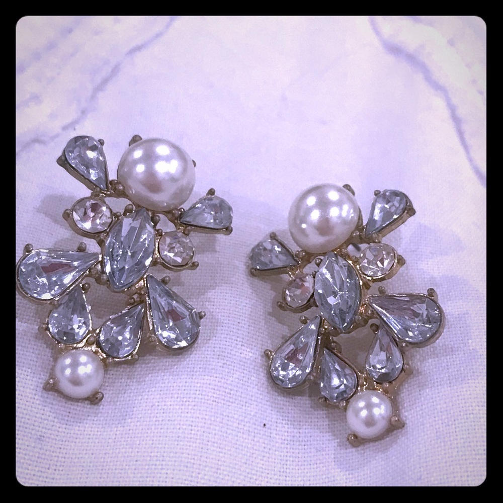 Crystal and pearl earrings from local boutique
